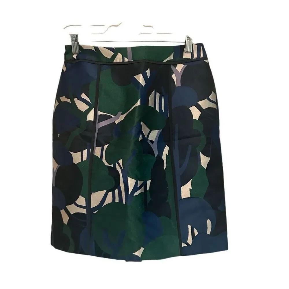 Ann Taylor straight skirt in blue, green floral- size 4p